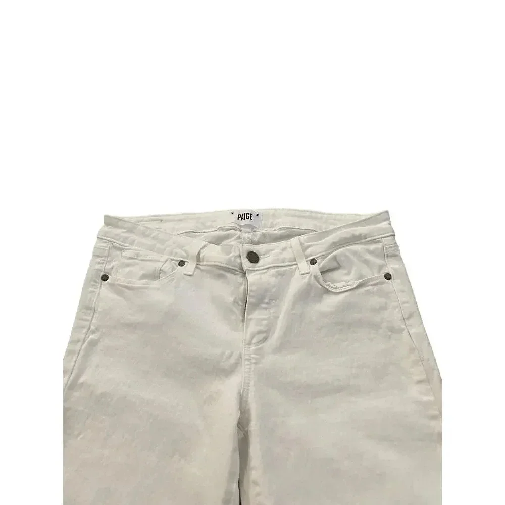 Paige White High-Waist Straight-Leg Stretch Jeans Size 31